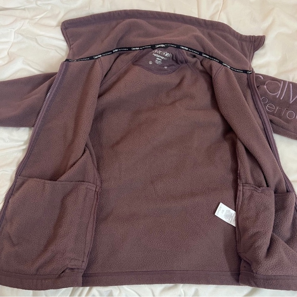 Calvin Klein Performance Purple Fleece Zip Up Jacket Size Small - Picture 5 of 10